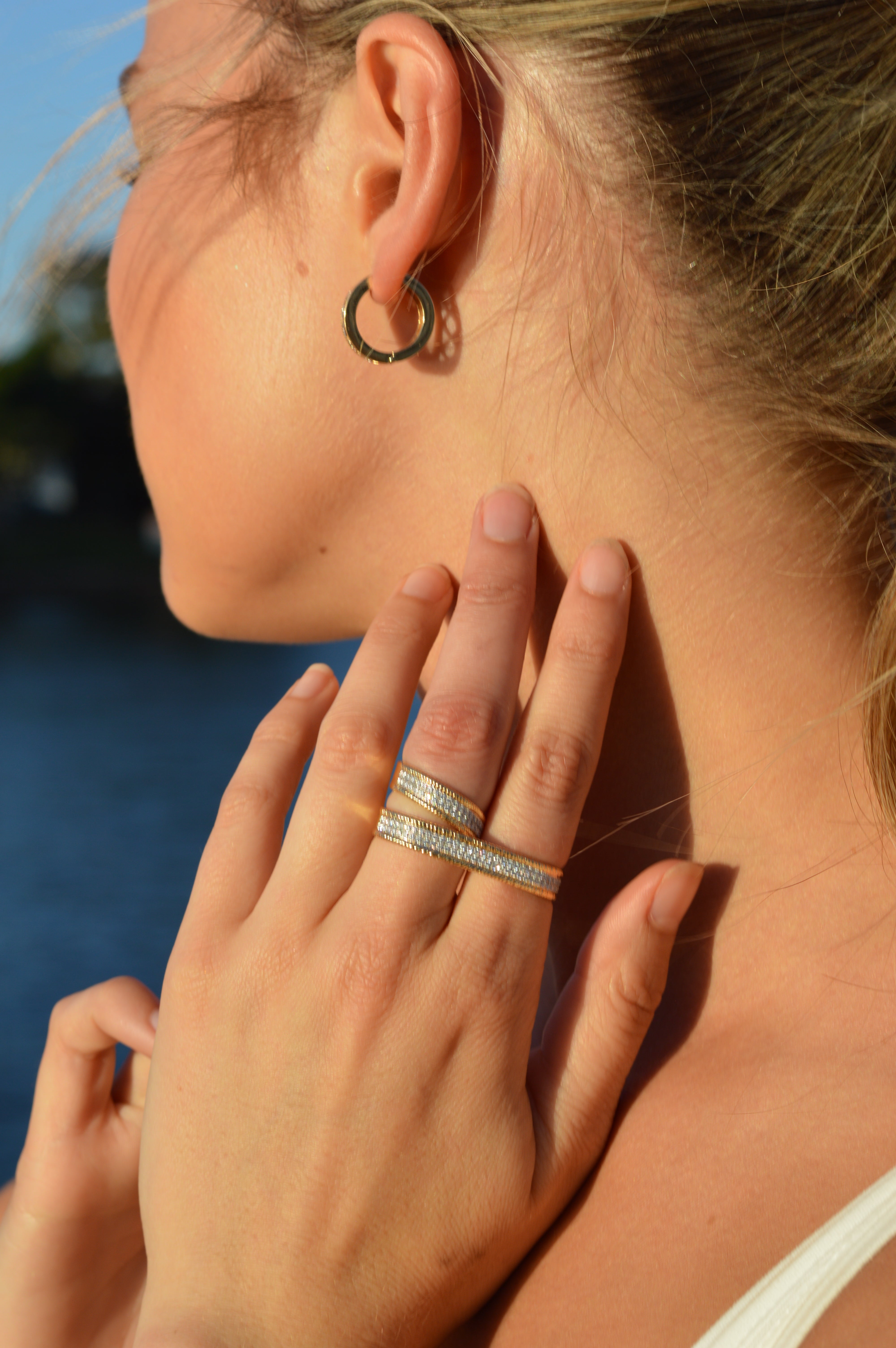 Collection Jumelle - Opulence Double slider ring in 18ct yellow gold and natural diamonds