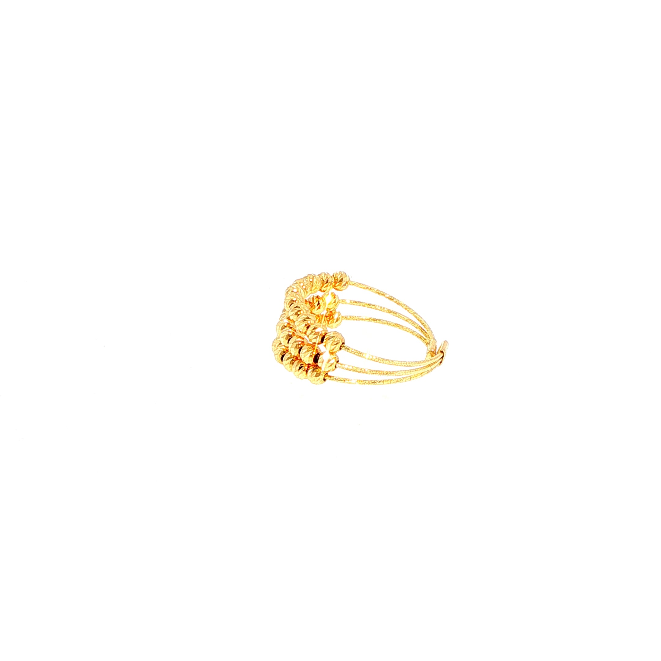 Flexi Magique Liberte Ring - 18ct gold open back beaded ring in yellow gold (flexi fit sizes L to X).