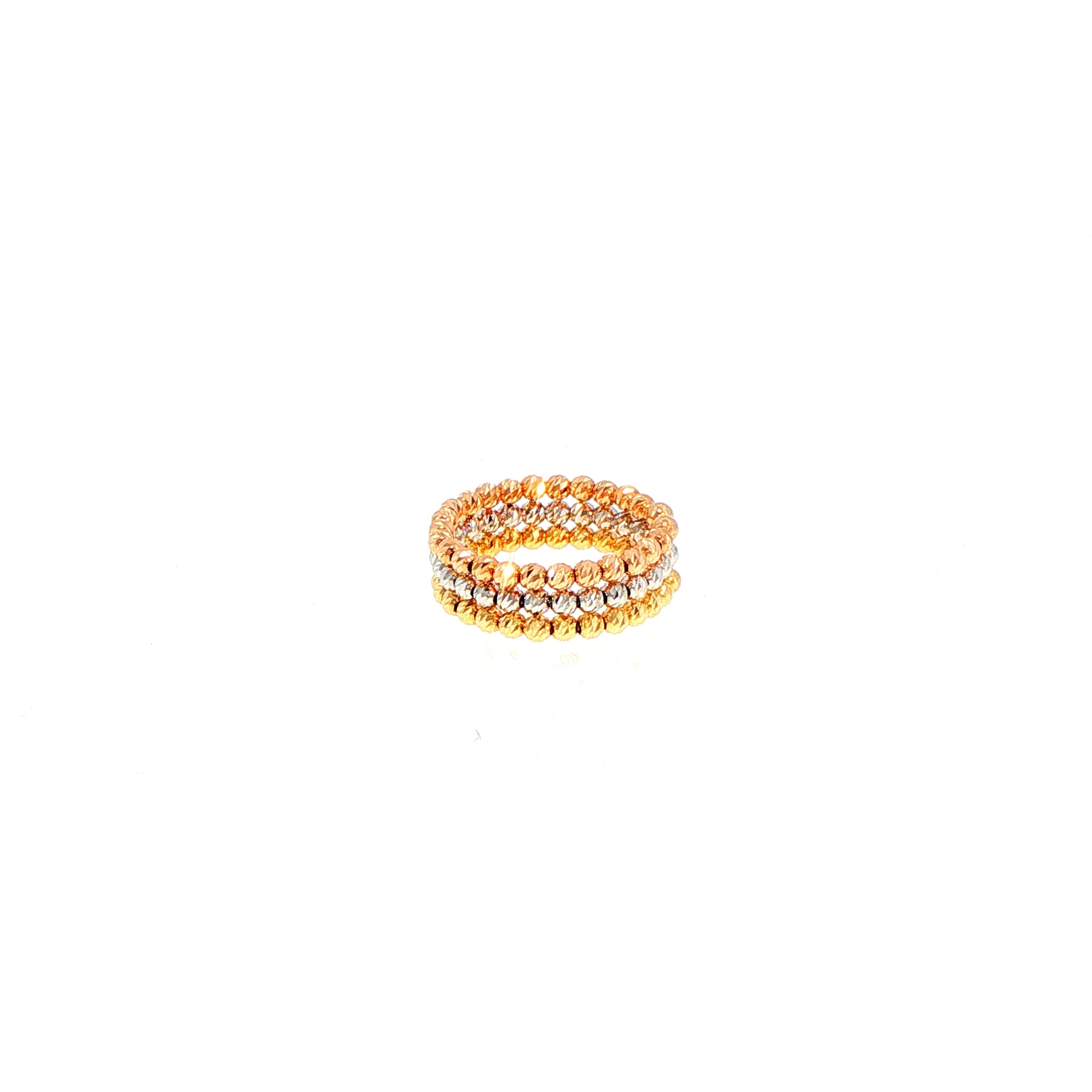 Flexi Magique Perlee Open Back Knuckle Ring in 18ct Yellow, White & Rose Gold (flexi fit).