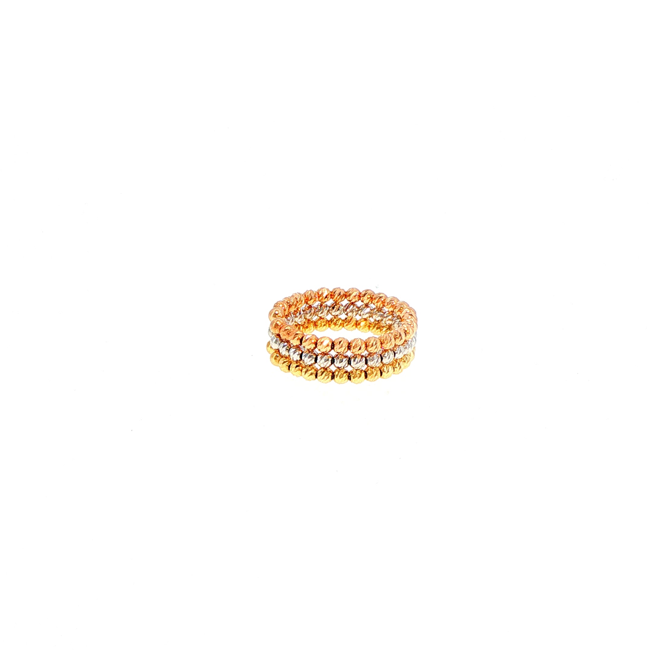 Flexi Magique Perlee Open Back Knuckle Ring in 18ct Yellow, White & Rose Gold (flexi fit).
