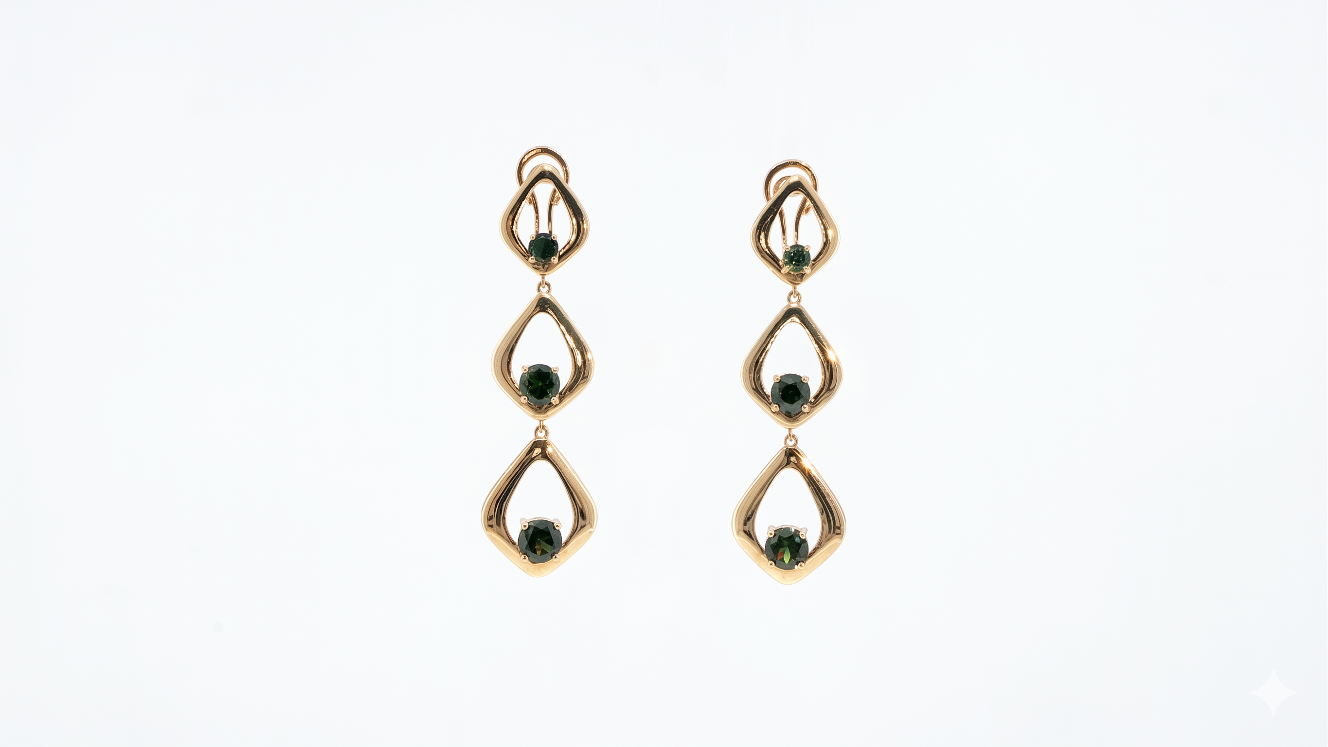 La Gemme Swirl Earrings in your choice of central stone in 18ct yellow gold (customisable).
