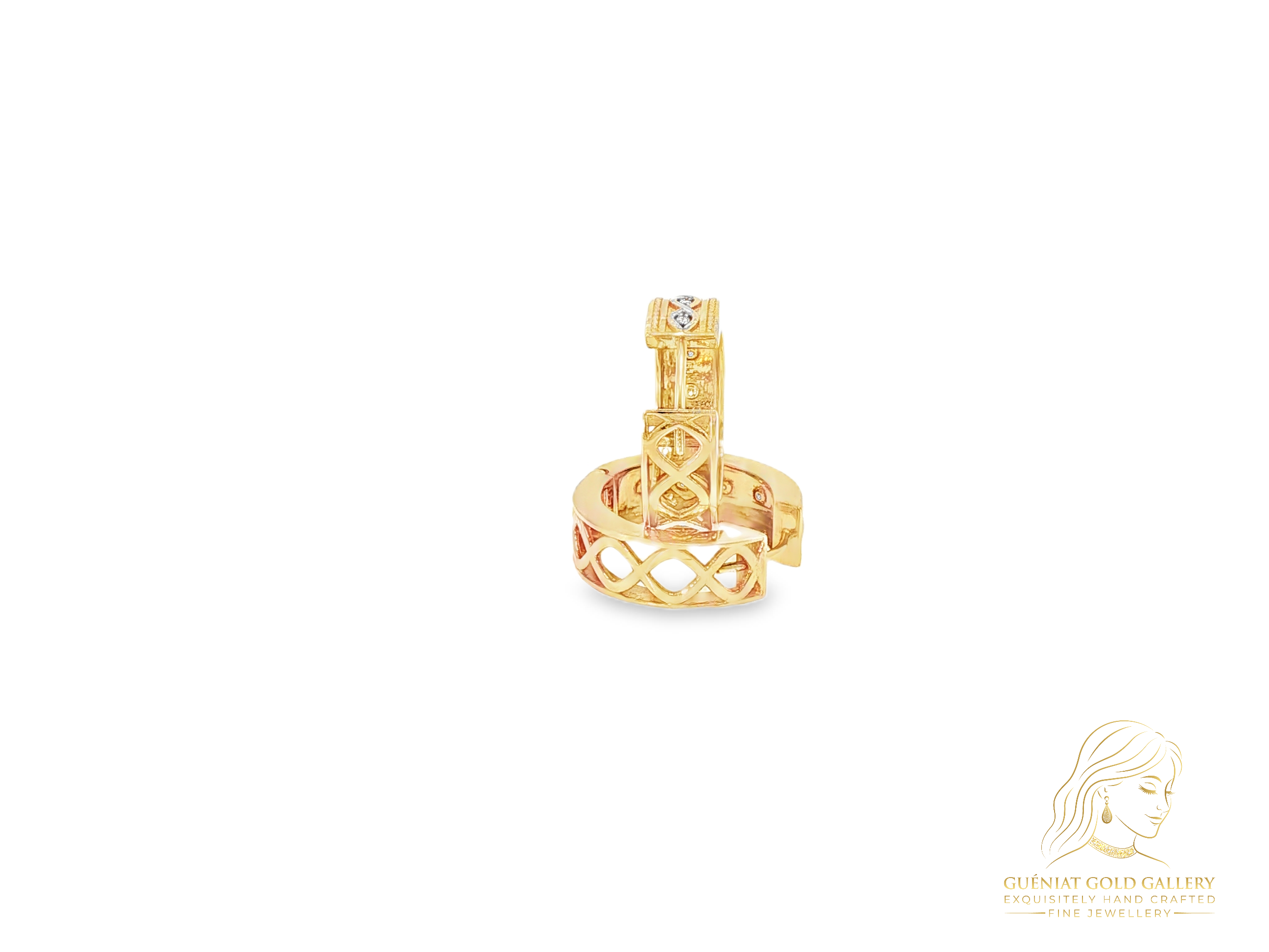 Infinity Lignee Hoop Earrings in 18ct Yellow Gold & Natural Diamonds (customisable).
