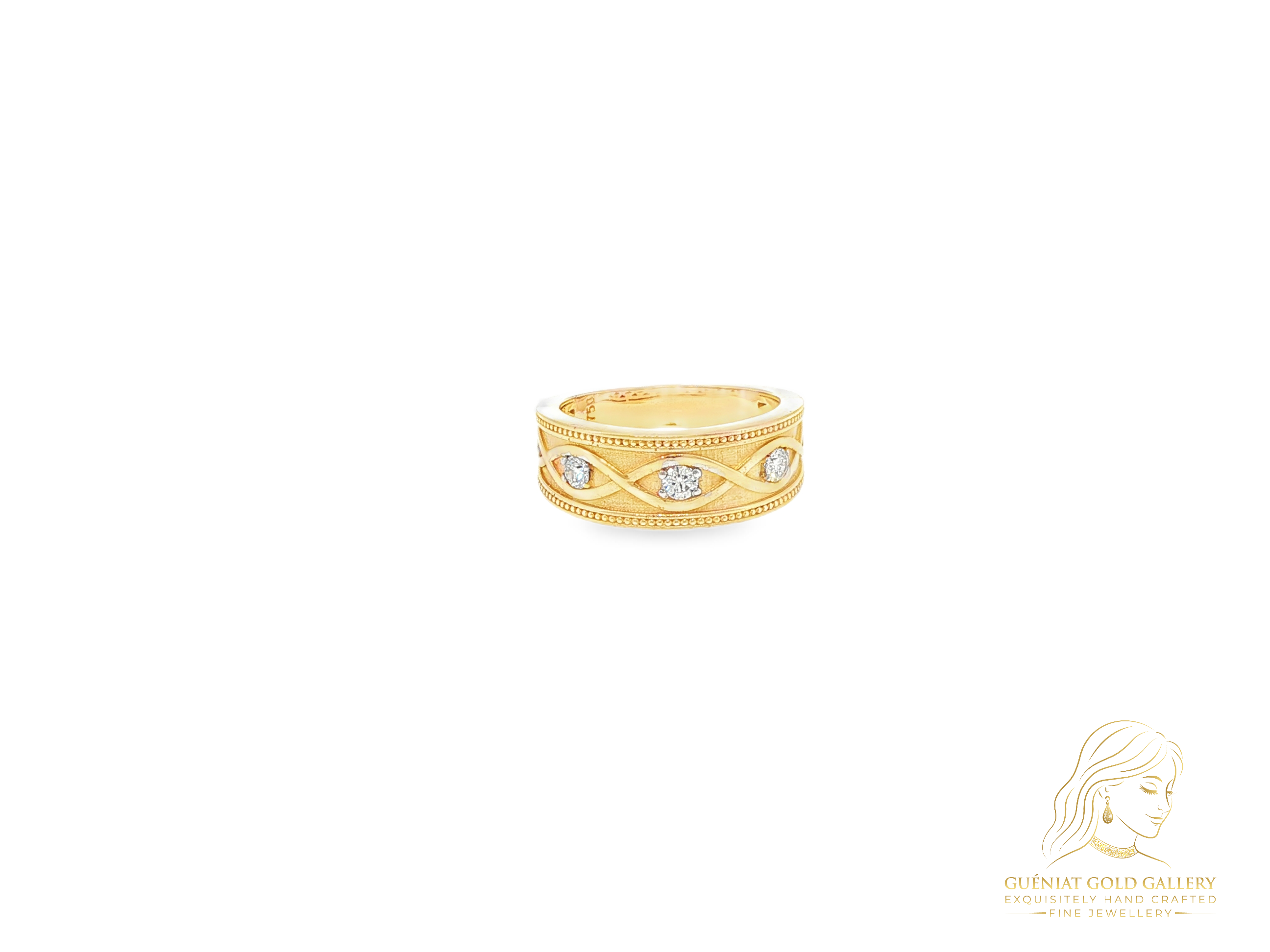 Infinity Lignee Ring in 18ct Yellow Gold & Natural Diamonds (customisable).