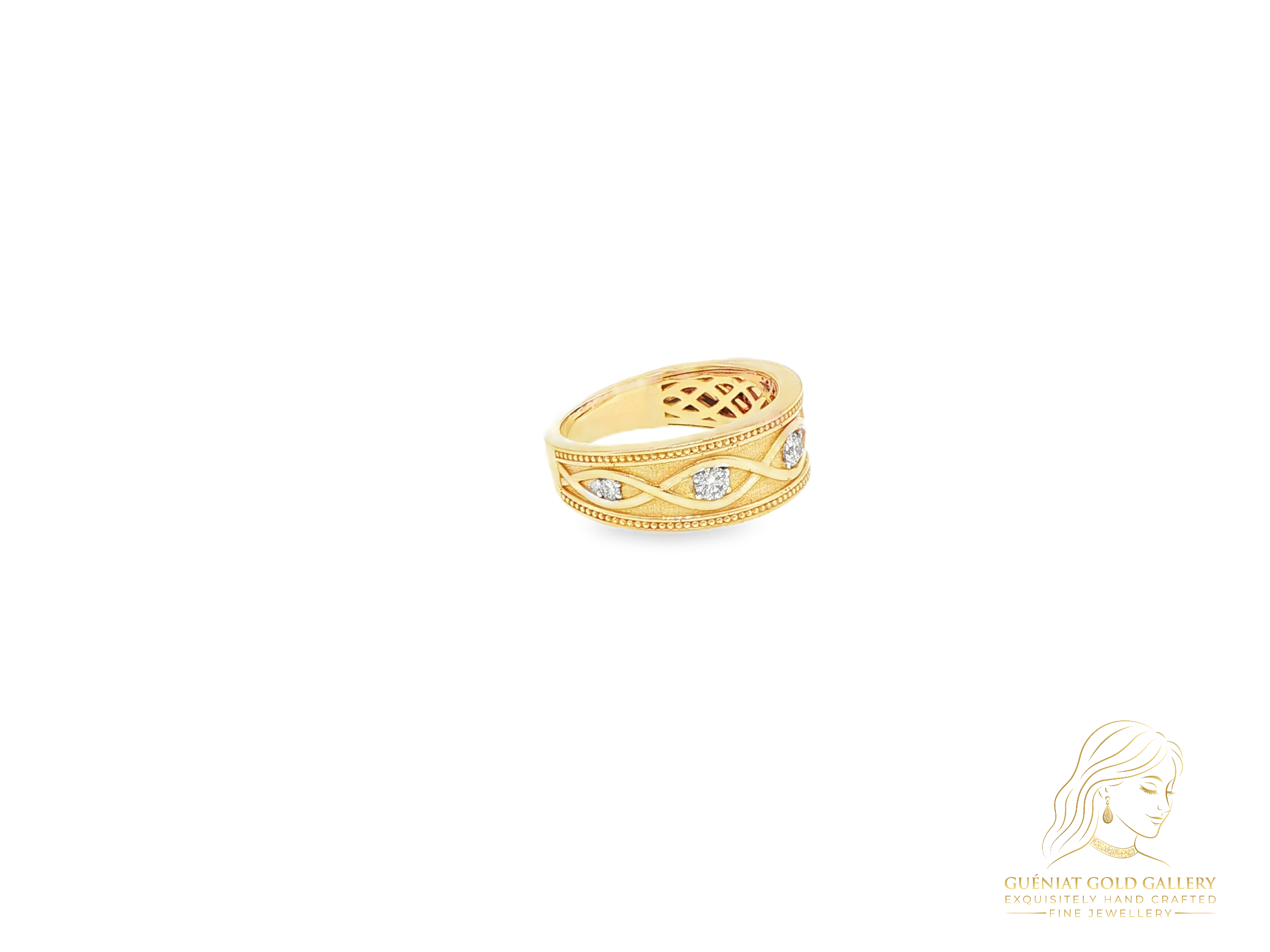 Infinity Lignee Ring in 18ct Yellow Gold & Natural Diamonds (customisable).