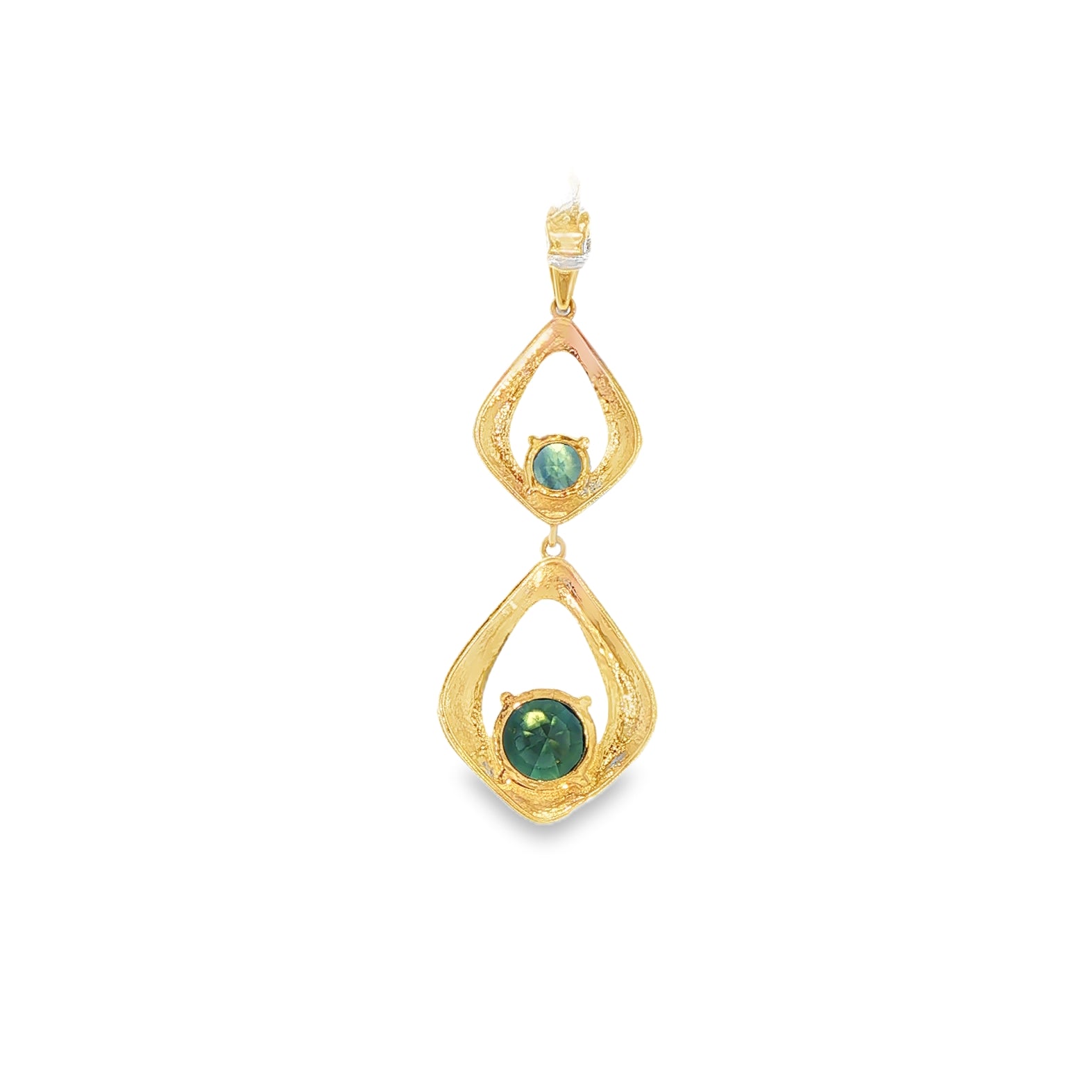 La Gemme Swirl Pendant in your choice of stone in 18ct yellow gold (customisable).