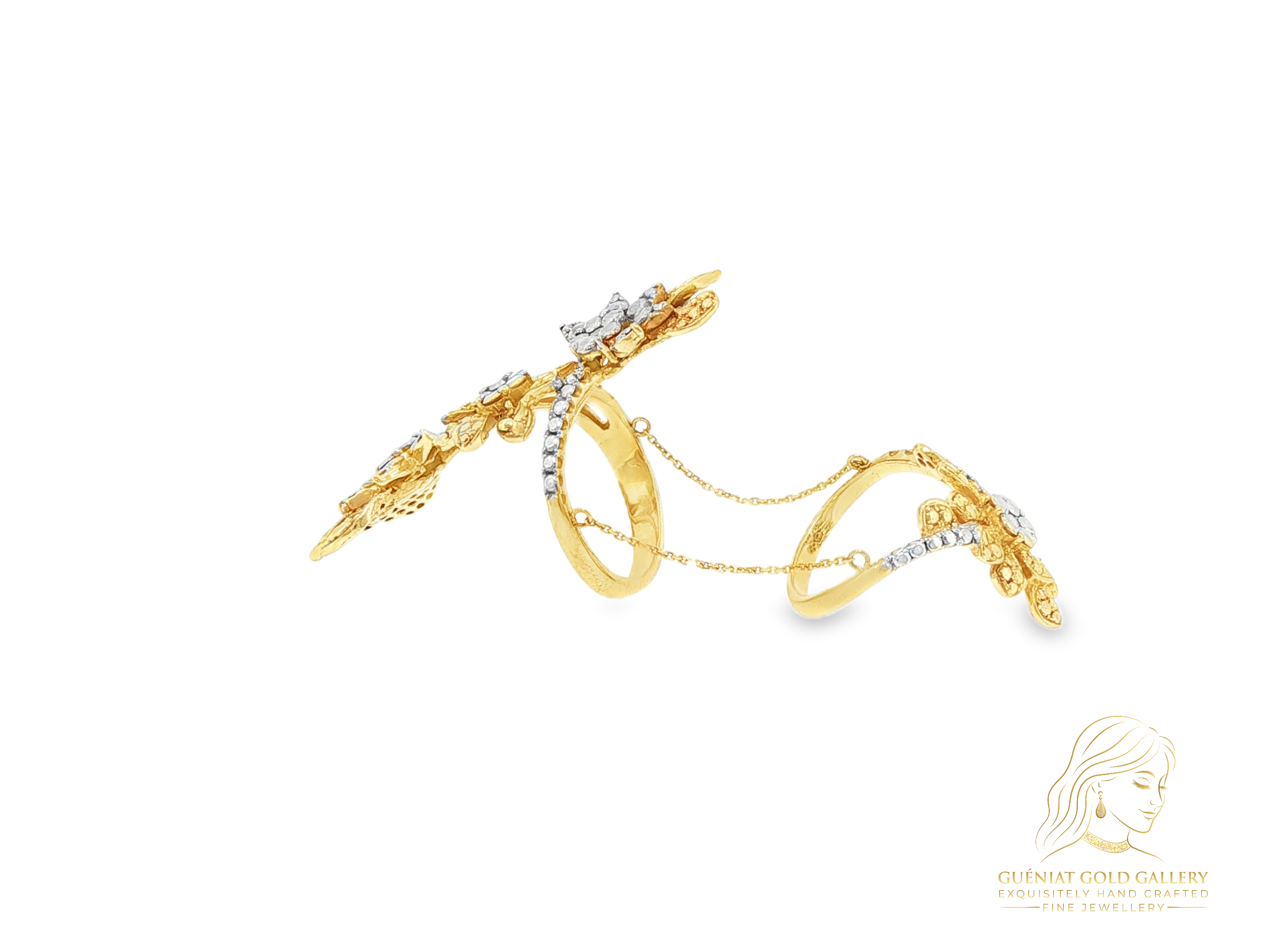 Le Jardin Carole chain ring in 18 carat yellow and white gold (customisable).