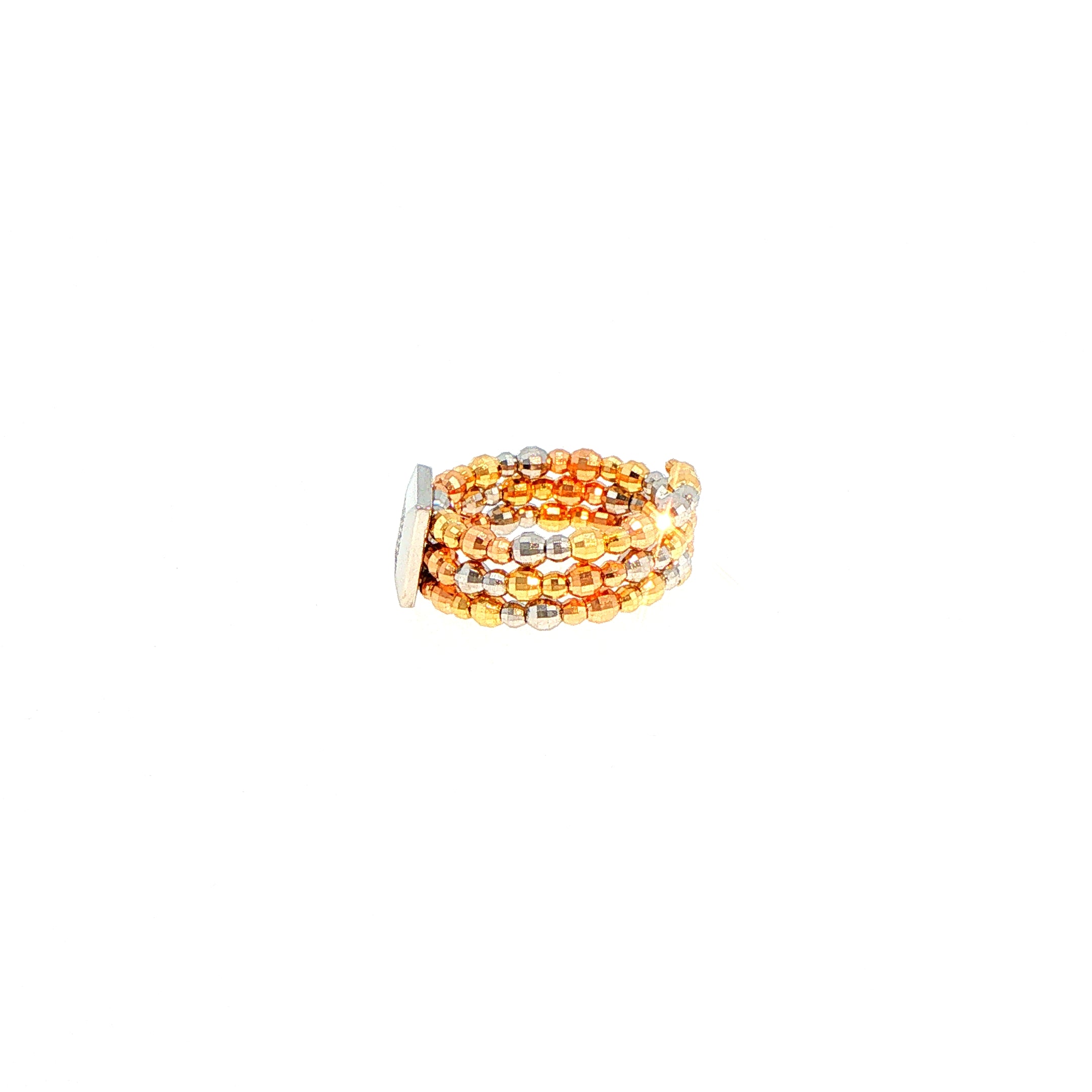La Spirale Ring in 18ct Tri Tone Yellow, White & Rose Gold.