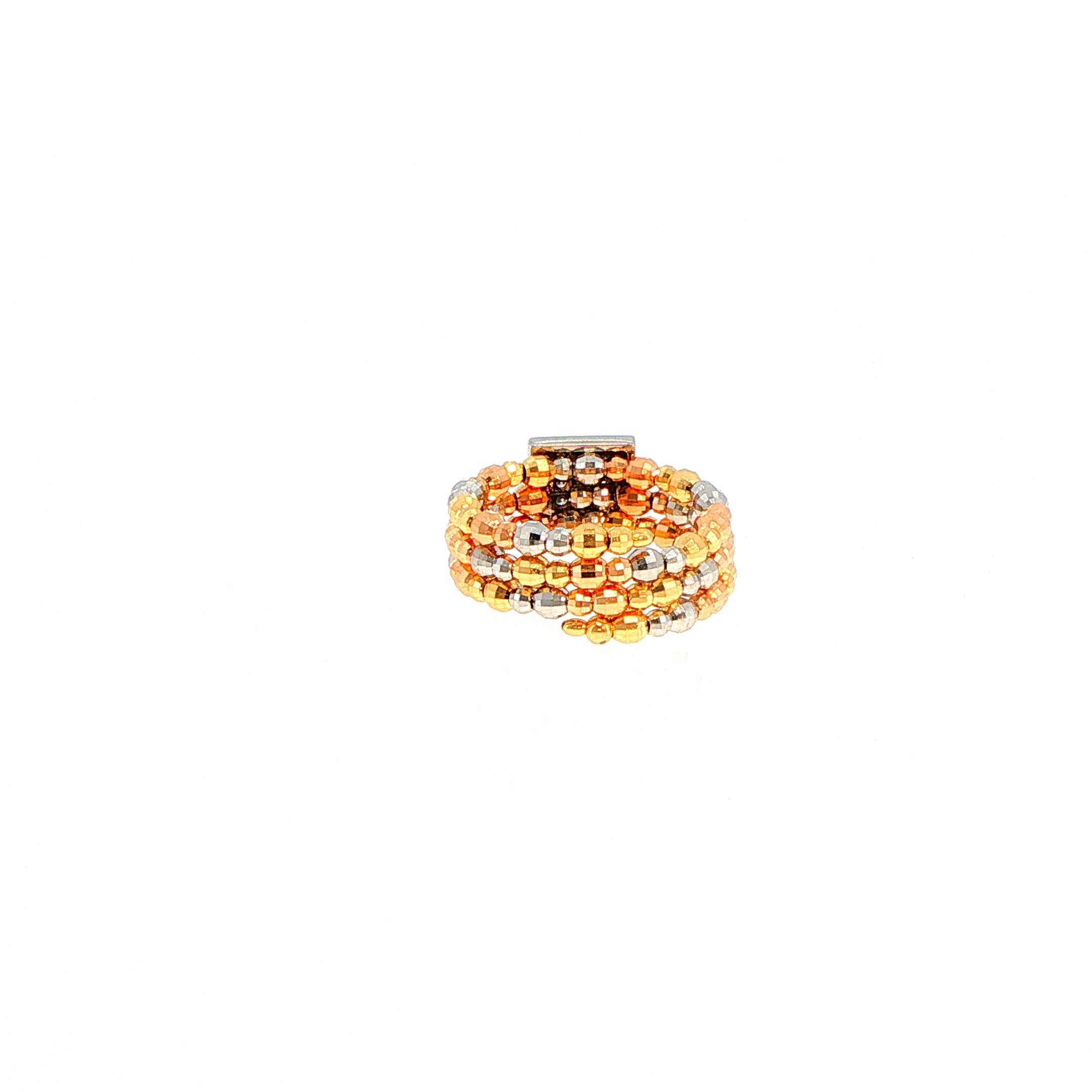La Spirale Ring in 18ct Tri Tone Yellow, White & Rose Gold.