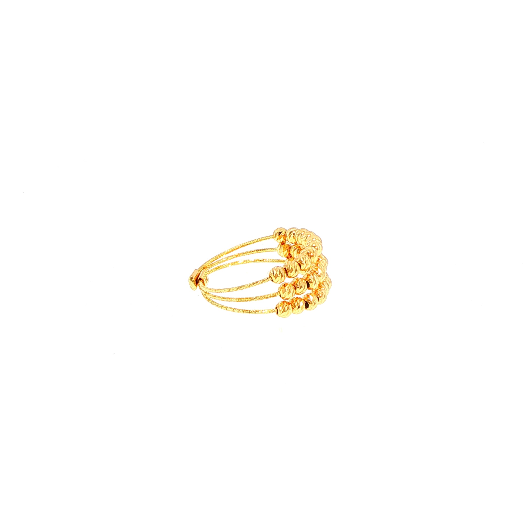 Flexi Magique Liberte Ring - 18ct gold open back beaded ring in yellow gold (flexi fit sizes L to X).