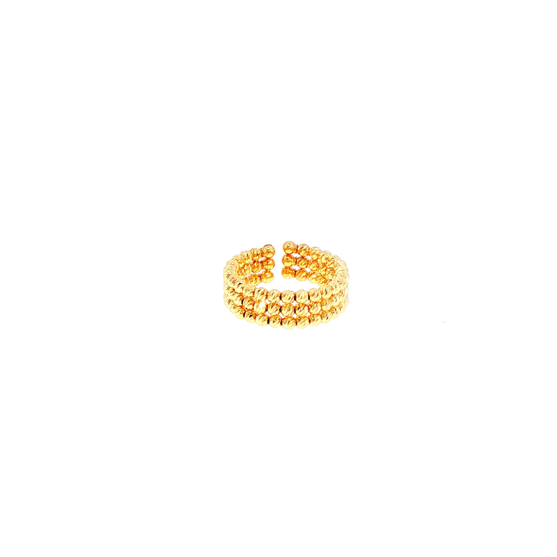 Flexi Magique Perlee Open Back Knuckle Ring in 18ct Yellow Gold (flexi fit).