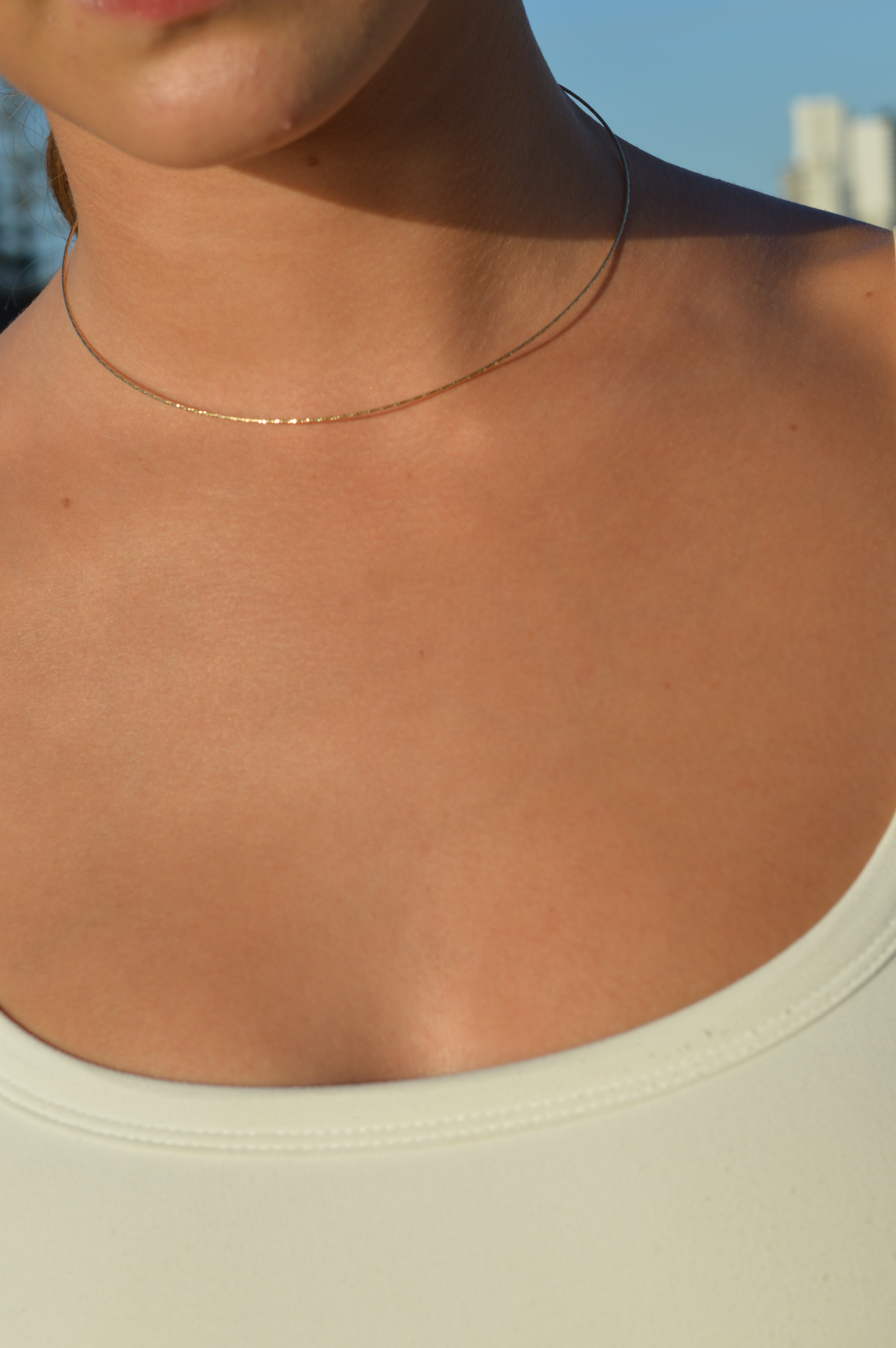 Flexi Magique Cercle necklace - Structured, adjustable length, round necklace in 18ct yellow gold (also available in white gold & rose gold).