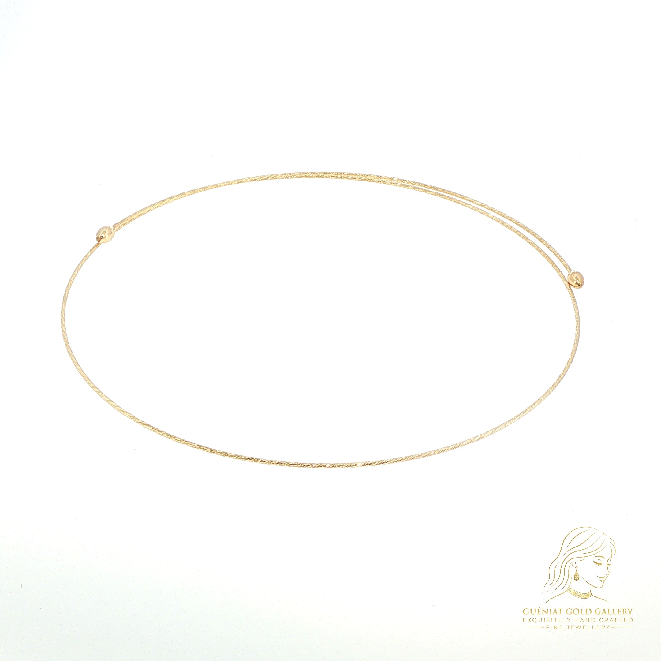 Flexi Magique Collier necklace - Structured, clasp free, round necklace in 18ct yellow gold (also available in white gold & rose gold).