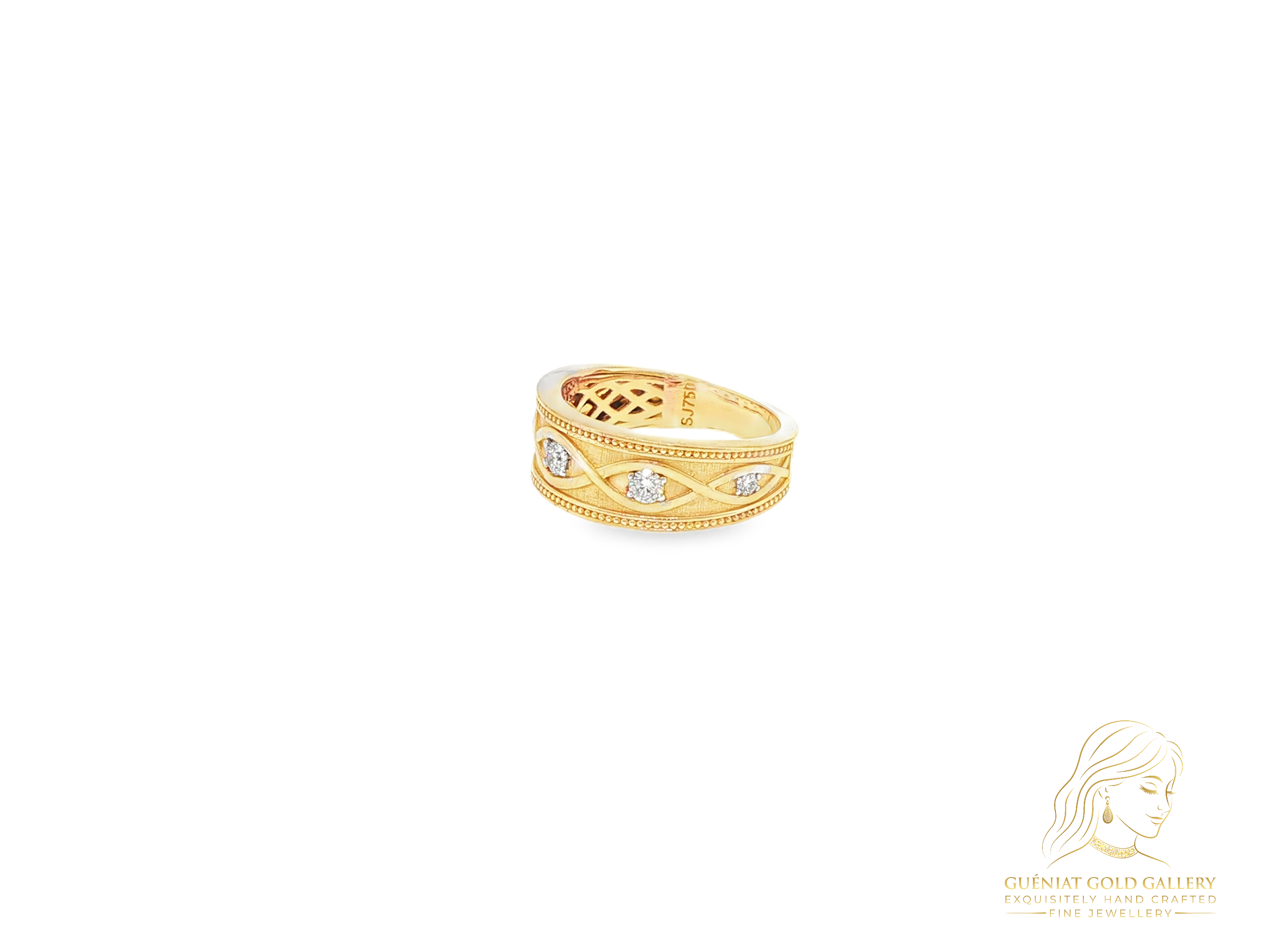 Infinity Lignee Ring in 18ct Yellow Gold & Natural Diamonds (customisable).