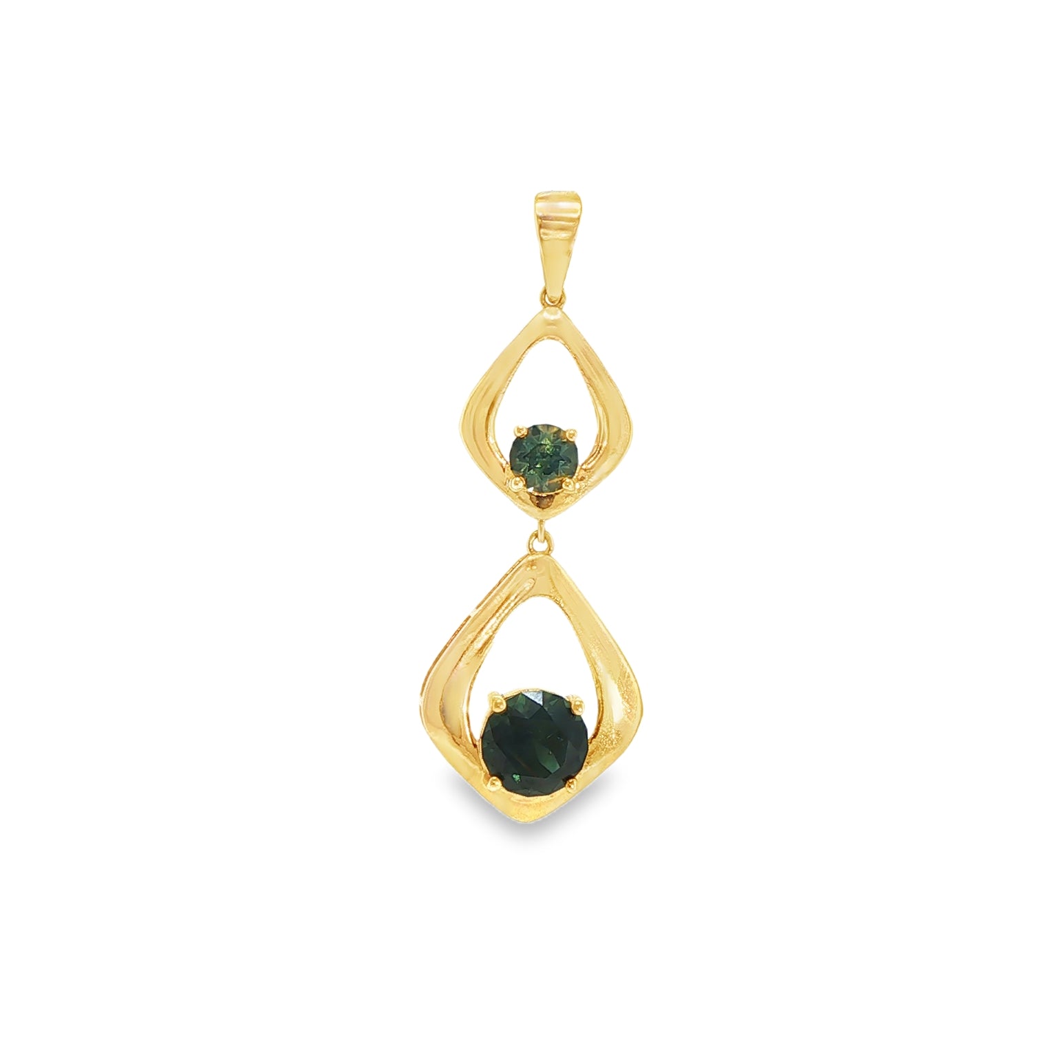 La Gemme Swirl Pendant in your choice of stone in 18ct yellow gold (customisable).