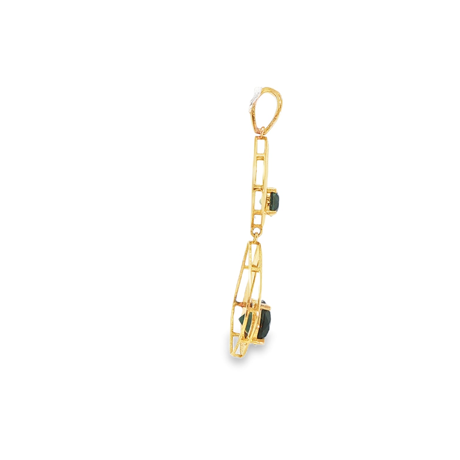 La Gemme Swirl Pendant in your choice of stone in 18ct yellow gold (customisable).