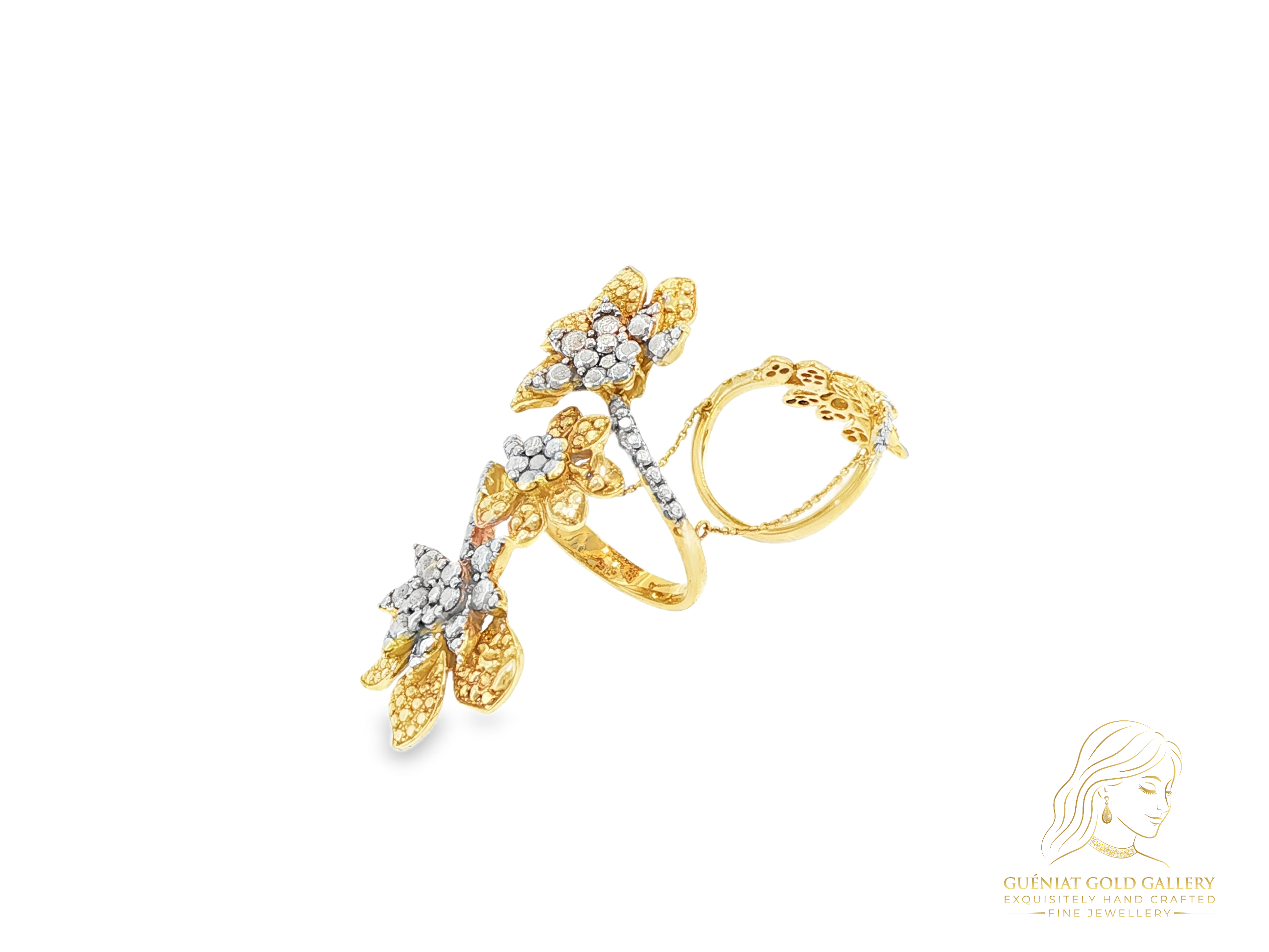 Le Jardin Carole chain ring in 18 carat yellow and white gold (customisable).