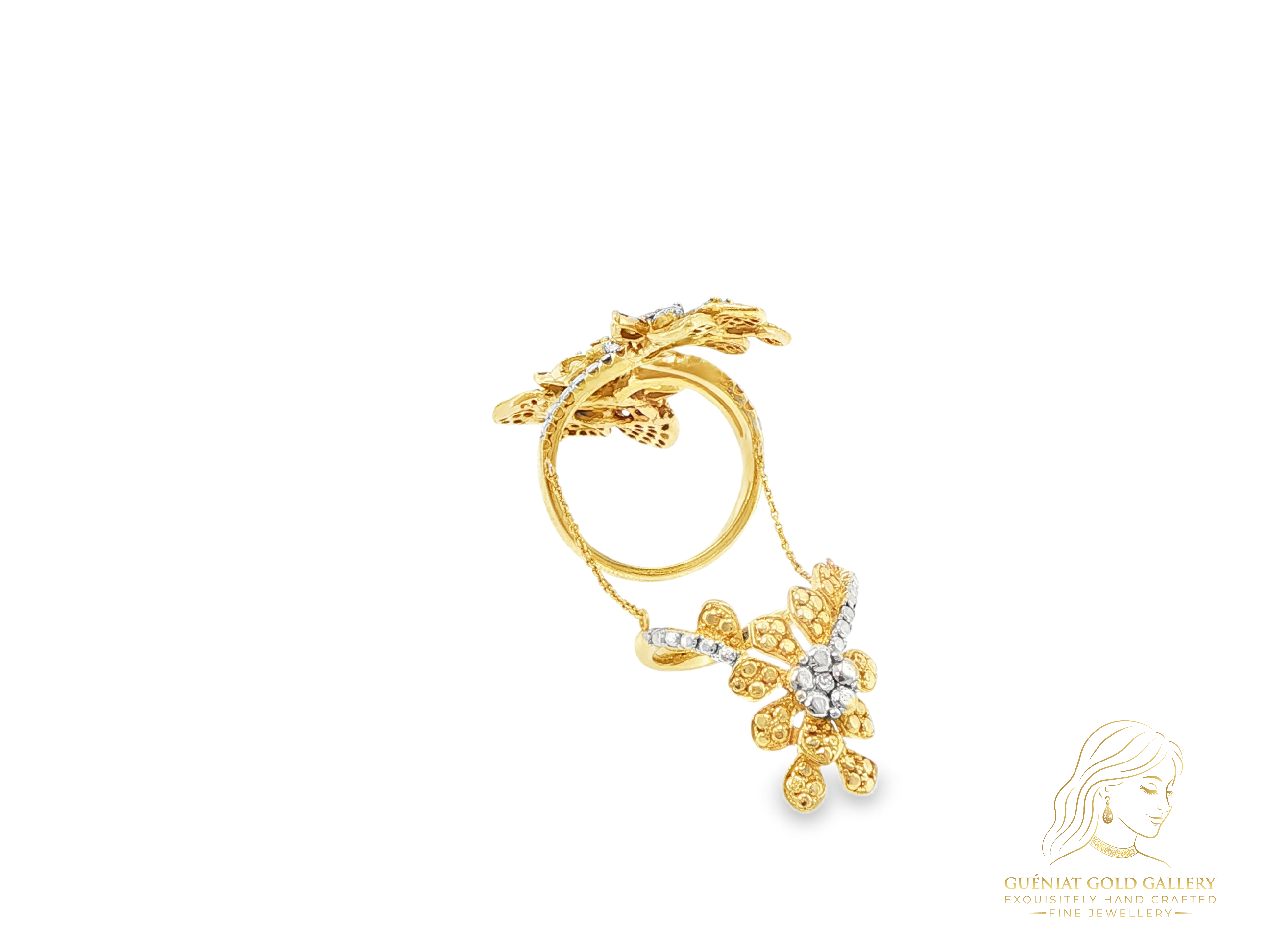 Le Jardin Carole chain ring in 18 carat yellow and white gold (customisable).