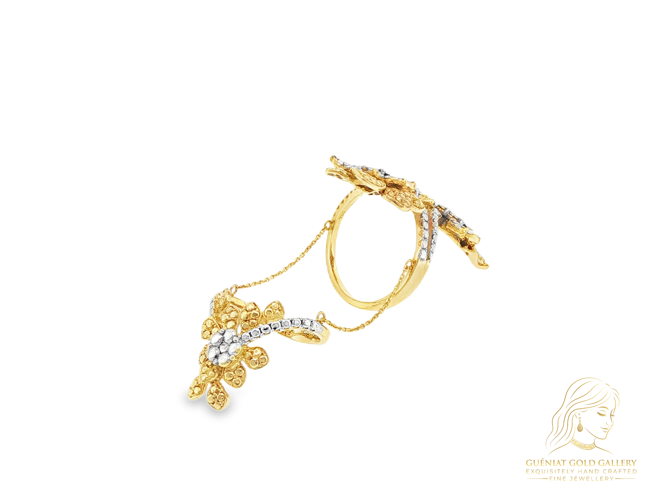 Le Jardin Carole chain ring in 18 carat yellow and white gold (customisable).