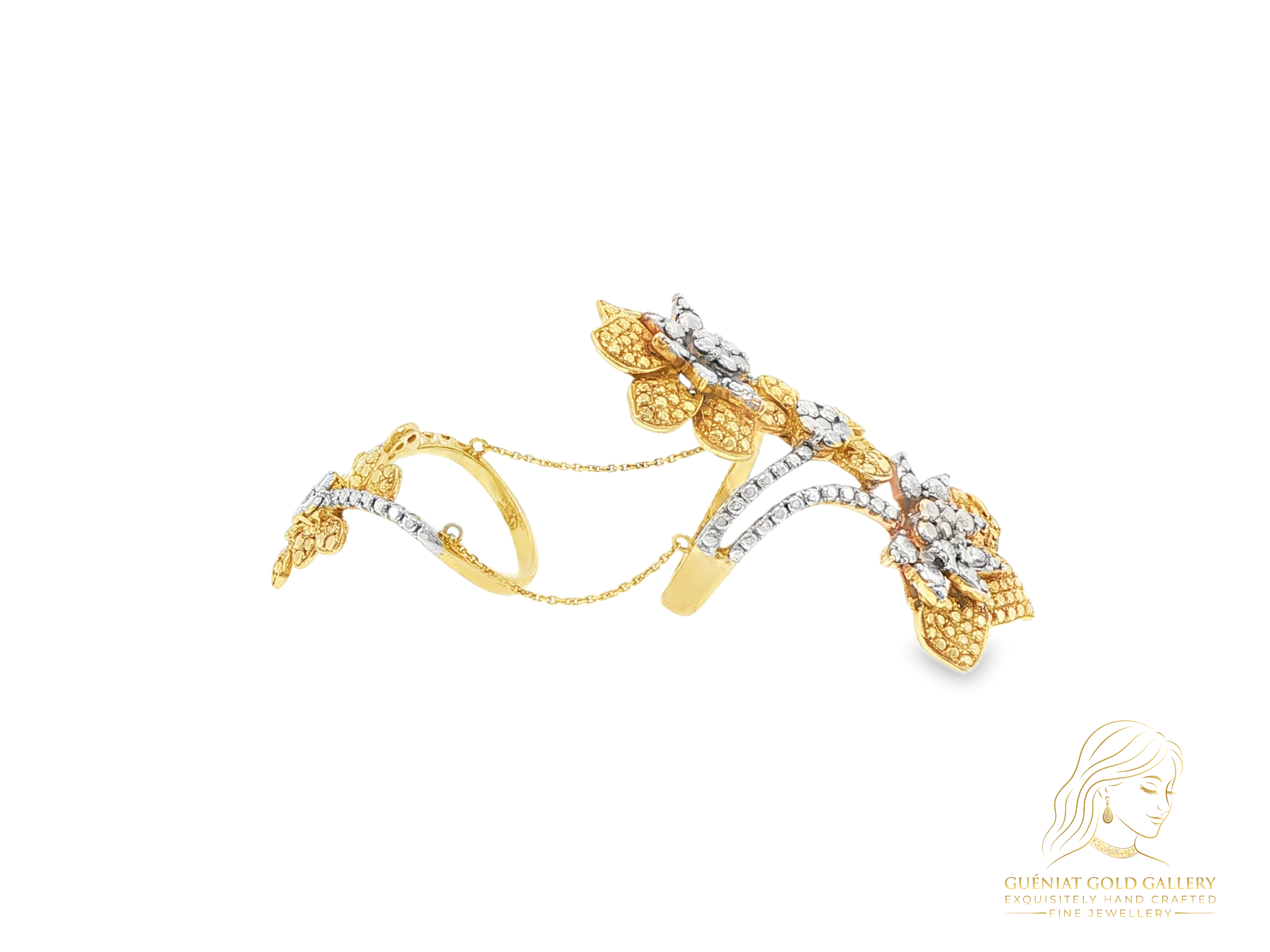Le Jardin Carole chain ring in 18 carat yellow and white gold (customisable).