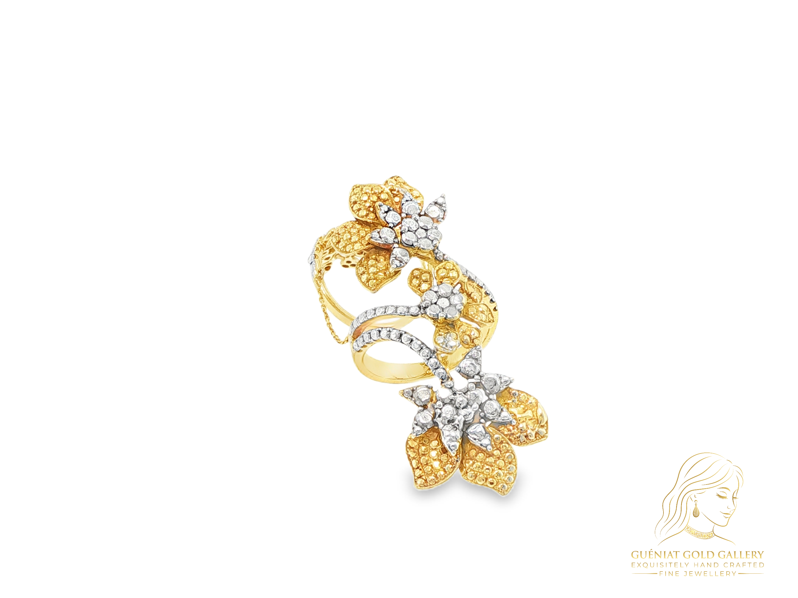 Le Jardin Carole chain ring in 18 carat yellow and white gold (customisable).