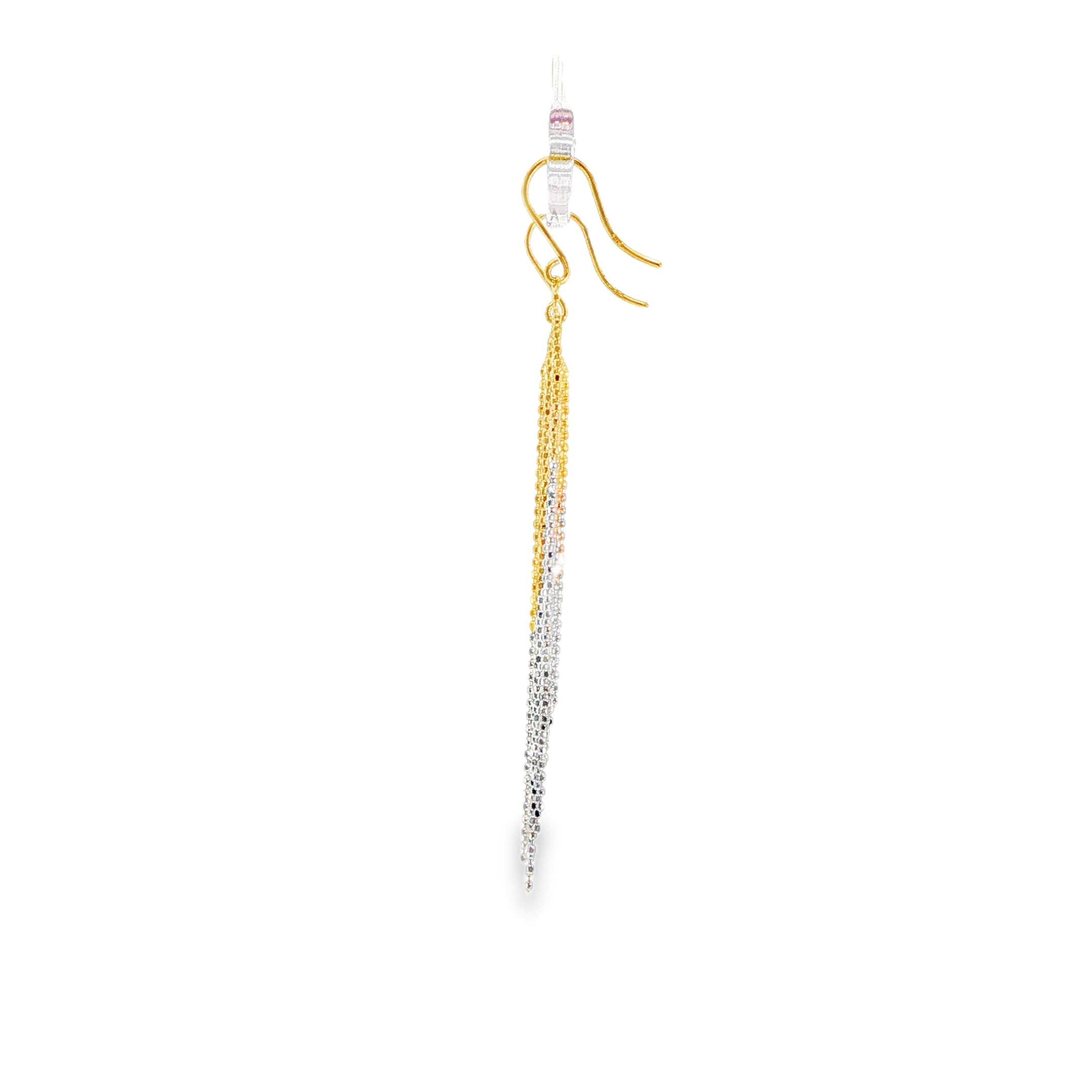 La Cascade Earrings in 18 carat yellow and white gold.