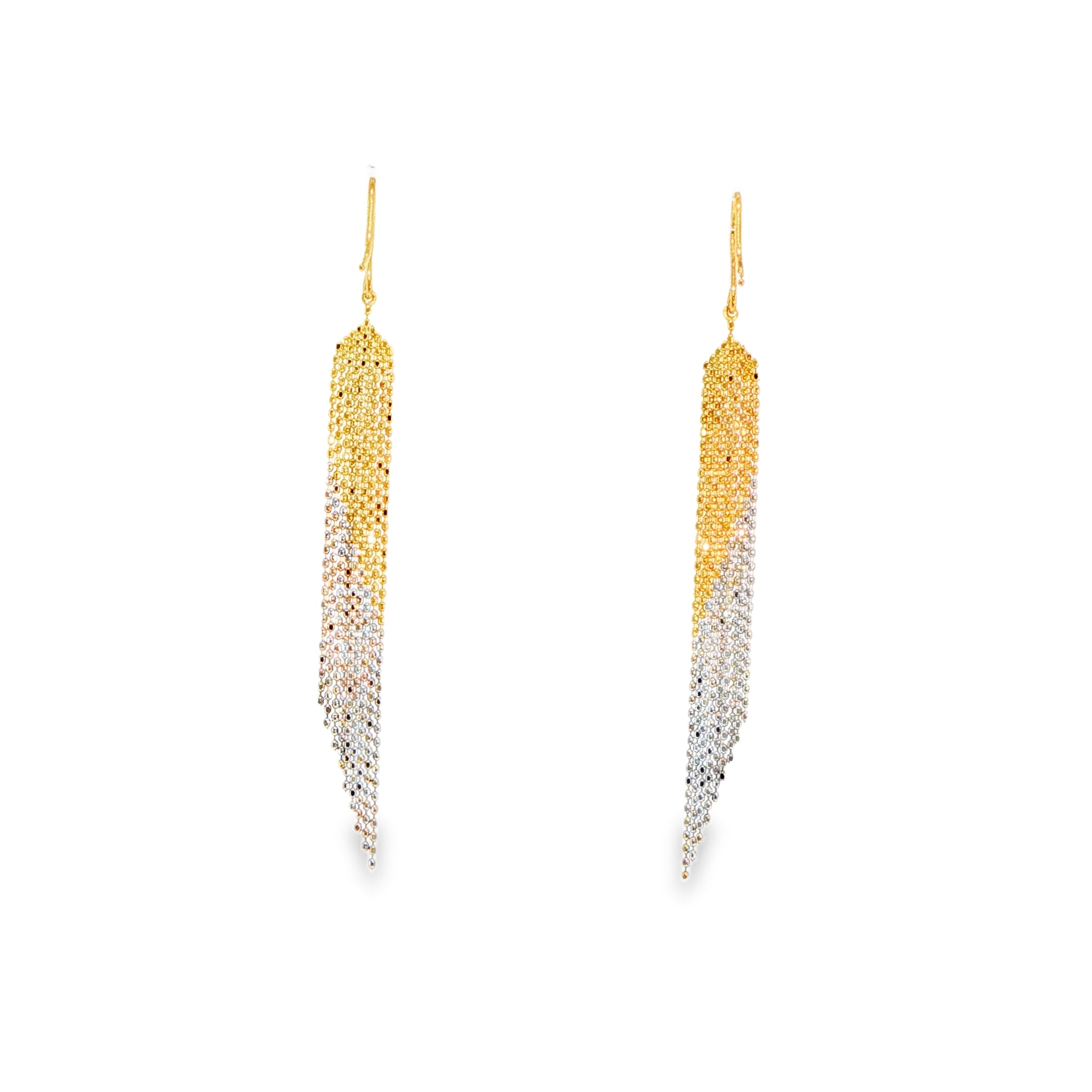 La Cascade Earrings in 18 carat yellow and white gold.