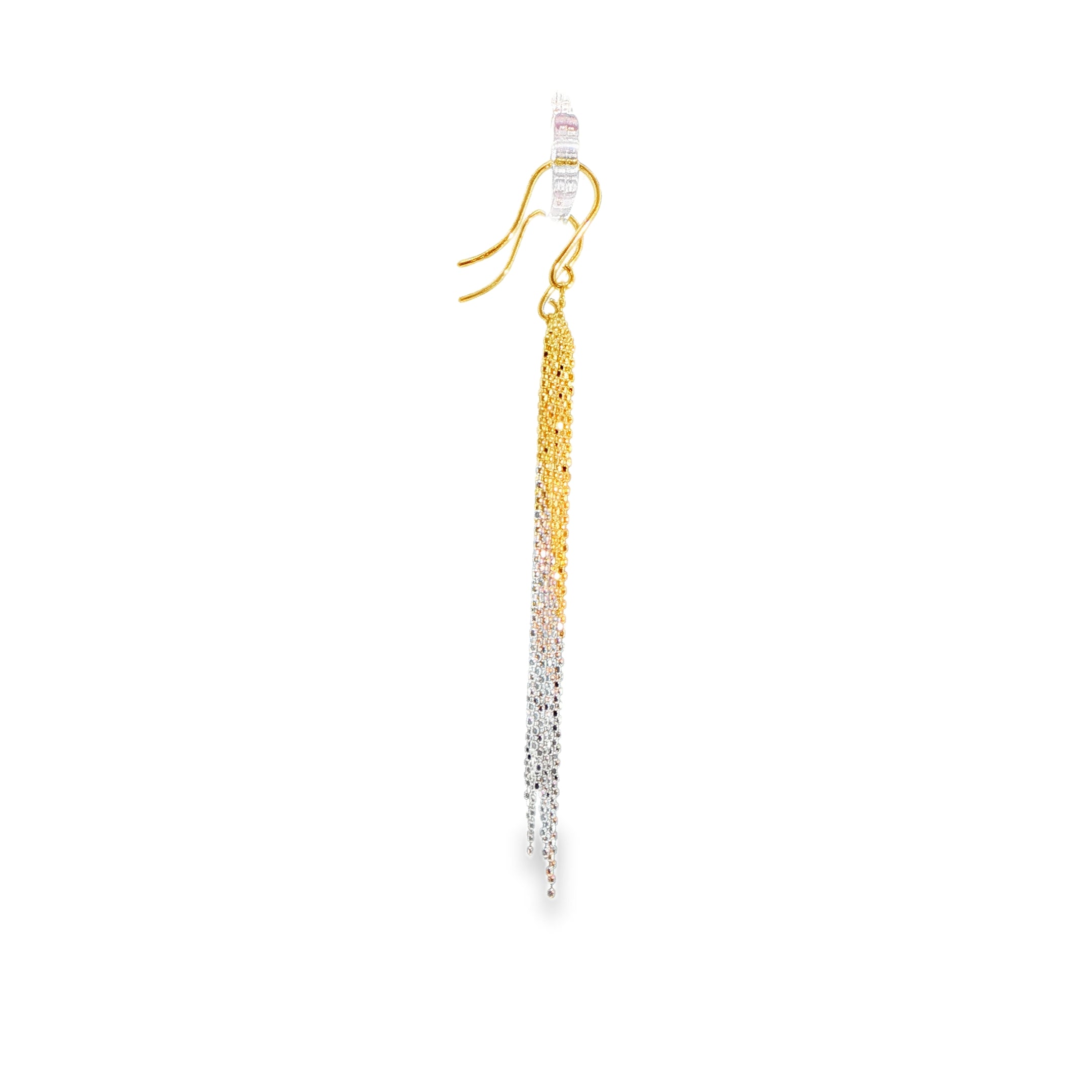La Cascade Earrings in 18 carat yellow and white gold.