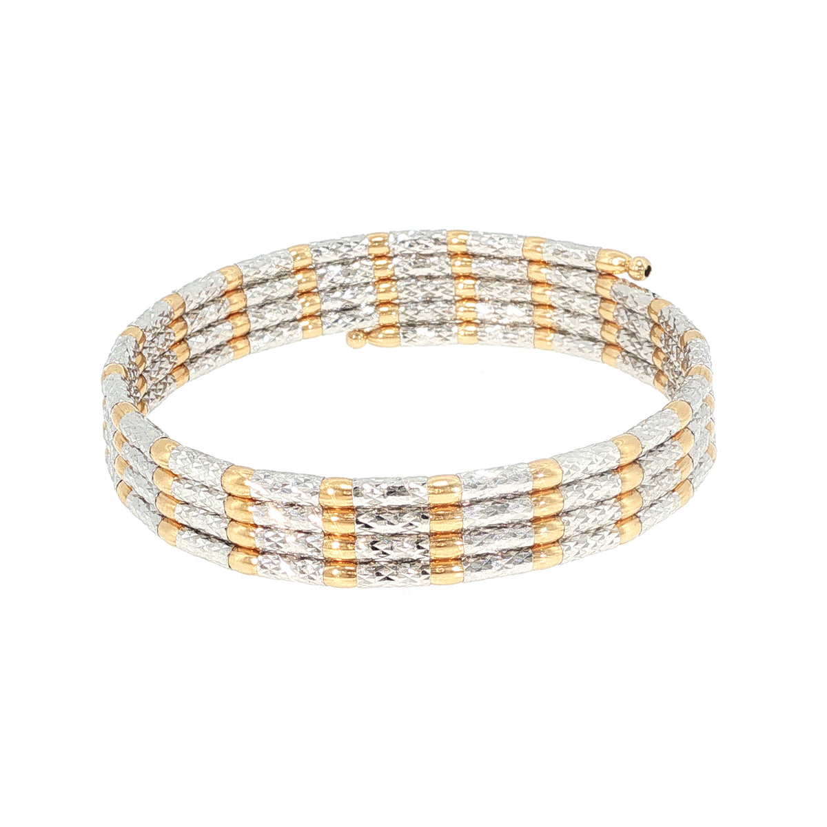Flexi Magnetique beaded bracelet in 18ct yellow and white gold.